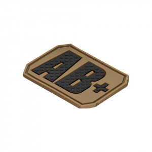 Ecuson 3D PVC Grupa Sanguina AB Pozitiv 4x3cm Dark Coyote Mil-Tec - 2