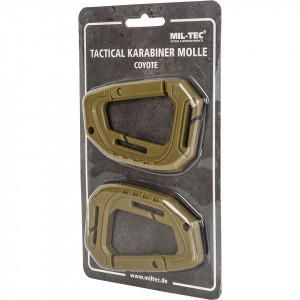 Set 2 Carabine Tactice KARABINER Molle 9x6cm Coyote Mil-Tec - 3