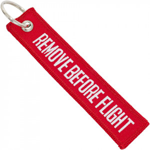 Embroidered Keychain Remove Before Flight Red Mil-Tec