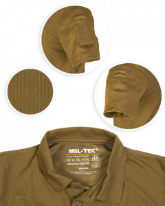 Tricou Tactic QUICKDRY Polo Dark Coyote Mil-Tec - 2