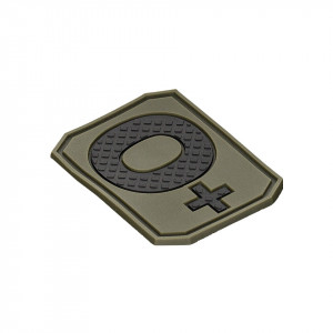 Ecuson 3D PVC Grupa Sanguina 0 Pozitiv 4x3cm Olive Drab Mil-Tec - 2