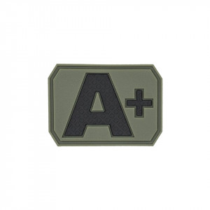 Ecuson 3D PVC Grupa Sanguina A Pozitiv 4x3cm Olive Drab Mil-Tec