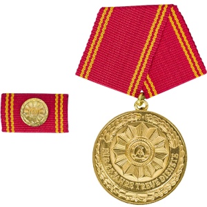 Military Medal FUR 25 JAHRE Minister in gold color GDR - Military Surplus