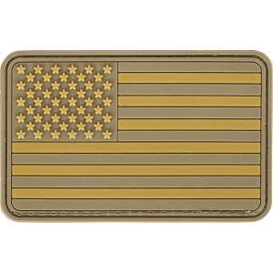 Ecuson 3D PVC USA Flag Velcro Coyote MFH - 1