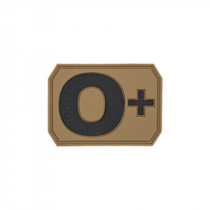 Ecuson 3D PVC Grupa Sanguina 0 Pozitiv 4x3cm Dark Coyote Mil-Tec - 1