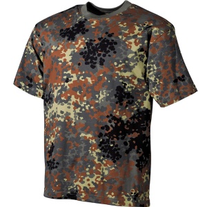Military Tactical T-shirt US-ARMY 170gsm Cotton Flecktarn MFH