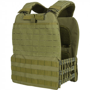 Vesta Tactica Airsoft Plate Carrier TTC Molle LaserCut Olive GFC Tactical - 1
