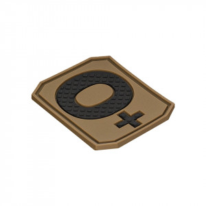 Ecuson 3D PVC Grupa Sanguina 0 Pozitiv 4x3cm Dark Coyote Mil-Tec - 2