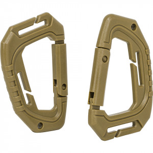 Set 2 Carabine Tactice KARABINER Molle 9x6cm Coyote Mil-Tec - 1