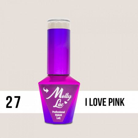 27 I Love Pink Molly Lac 10 ml Oja Semipermanenta