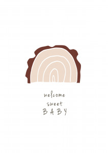 Felicitare carte postala 'Welcome sweet BABY' | Littlehoodshop.com