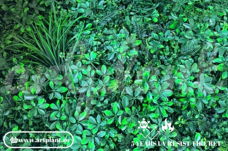 Grădină verticală din plante artificiale 100x100 cm (UV + FR) – rezistentă la foc, pentru interior și exterior