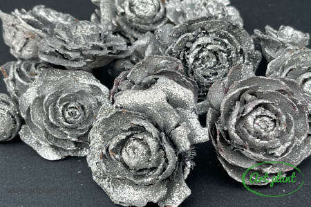 Conuri trandafir argintiu & glitter