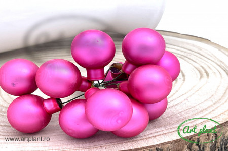 Globulete sticla roz fuchsia mat 2 cm