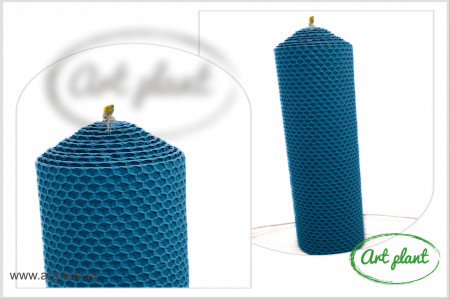 Lumânare din ceară naturală H40/D5.5 Albastru Deschis