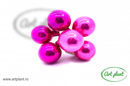 Globulete sticla mix fuchsia lucios 3 cm