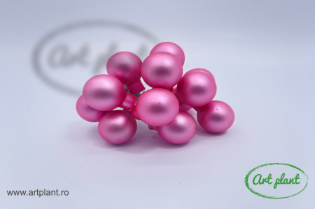Globulete sticla roz mat 2 cm