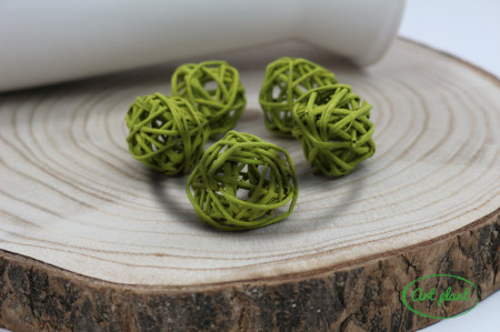 Bile ratan verde spring 3 cm, 5 buc