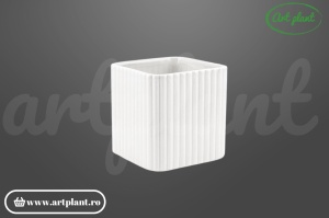 Mini vază ceramică albă pătrat 7 cm