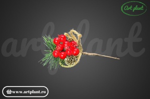 Ramură decorativă, 22 cm - roșie - Img 3