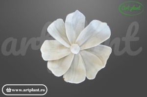 Cap Pluto sola 10 cm model compact cu petale dense, floare decorativă elegantă din lemn de sola