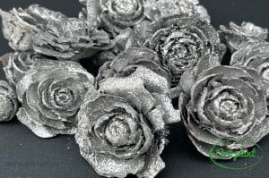 Conuri trandafir argintiu & glitter
