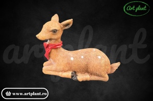 Figurină de rășină căprioară culcată