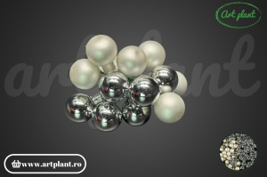Globulete sticla argintiu mix 2 cm
