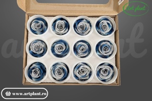 „mini trandafiri stabilizați Warmi Blu – buchet decorativ de lux