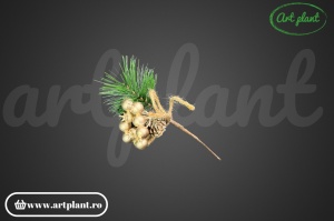 Ramură decorativă, 19 cm - aurie - Img 5