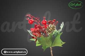 Ramură decorativă, 24 cm - roșie - Img 2
