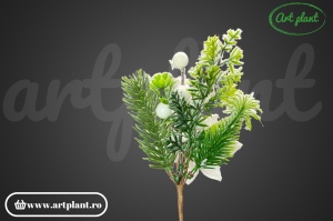 Ramură decorativă Crăciuniță, 19 cm – Snowed White - Img 4