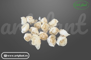 Cap camelie sola 4 cm cu petale simetrice în spirală, floare decorativă elegantă din lemn de sola