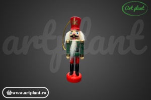 Figurina cu agatatoare Spargator de nuci 10 cm, verde