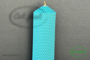 Lumânare din ceară naturală H40/D5.5 Turquoise - Img 1