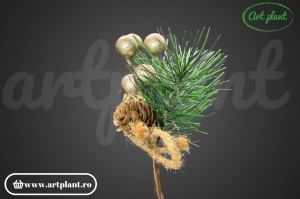 Ramură decorativă, 19 cm - aurie - Img 2