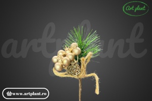 Ramură decorativă, 19 cm - aurie