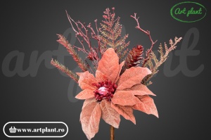 Ramură decorativă Crăciuniță, 40.5 cm – roz - Img 2