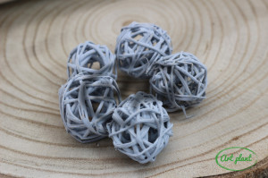 Bile ratan gri deschis 3 cm, 5 buc