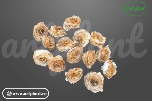 Cap trandafir sola rustic vintage 4 cm alb crem, floare decorativă pentru aranjamente bohemian