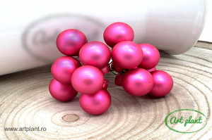 Globulete sticla roz fuchsia mat 2.5 cm