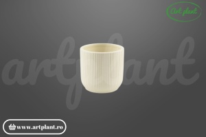 Mini vază ceramică avorio cilindru 7.1 cm