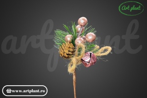 Ramură decorativă, 19 cm - aurie - Img 4