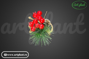 Ramură decorativă, 22 cm - roșie - Img 4
