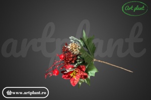 Ramură decorativă, 24 cm - roșie