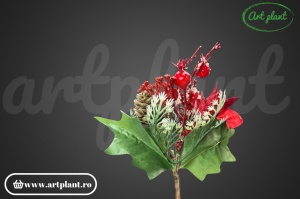 Ramură decorativă, 24 cm - roșie - Img 3