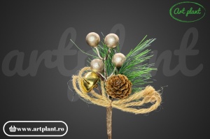 Ramură decorativă, 19 cm - aurie - Img 3
