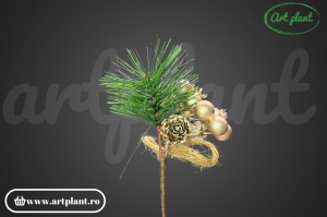 Ramură decorativă, 19 cm - aurie - Img 3