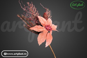 Ramură decorativă Crăciuniță, 40.5 cm – roz - Img 3