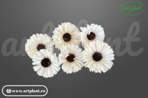 Cap floarea soarelui titonia sola 8 cm cu petale rotunjite compacte, floare decorativă din lemn de sola